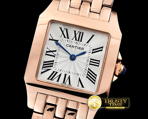 까르띠에 Santos Demoiselle Ladies RG/RG White Swiss Quartz -CAR0384E