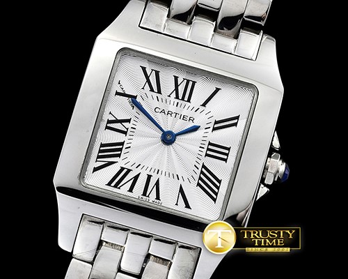까르띠에 Santos Demoiselle Mens SS/SS White Swiss Quartz -CAR0385B