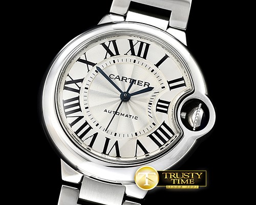까르띠에 Balon De Bleu Ladies 33mm SS/SS White TWF Seiko NH05A -CAR0387A