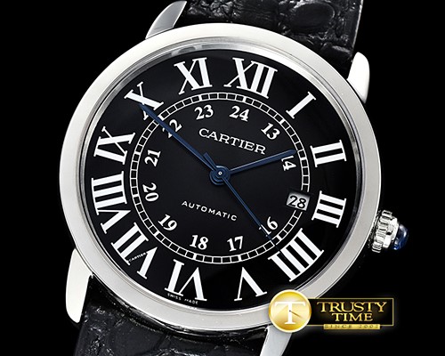 까르띠에 Ronde Louis Cartier Date SS/LE Black Miyota 9015 -CAR0388B