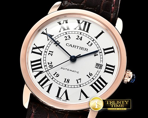 까르띠에 Ronde Louis Cartier Date RG/LE White Miyota 9015 -CAR0389A