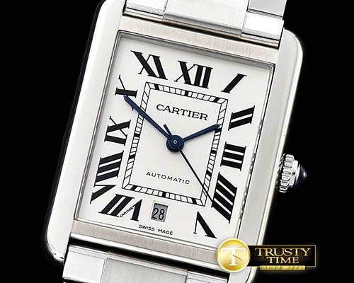까르띠에 Cartier Tank Solo SS/SS White ZF Miyota 9015 Mod -CAR0394B