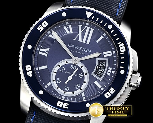 까르띠에 Calibre de Cartier Diver SS/NY/RU Blue TF MY8205 Mod -CAR0398