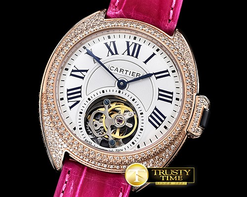 까르띠에 Cle De Cartier Tourb Diams RG/LE Pink White Asia HW -CAR0402A