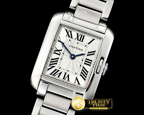 까르띠에 Tank Anglaise Ladies SS/SS White/Roman GSF Swiss Quartz -CAR0404