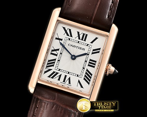 까르띠에 Cartier Tank Solo Ladies RG/LE White XF Swiss Quartz -CAR0407B