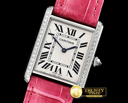 까르띠에 Cartier Tank Solo Ladies Diam SS/LE White XF Swiss Qtz -CAR0407C
