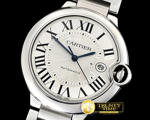까르띠에 Balon Bleu Mens 42mm SS/SS White JF MY9015 Mod -CAR0408B