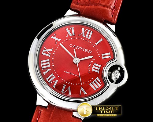 까르띠에 Balon Bleu Midsize 33mm SS/LE Red JF MY9015 Mod -CAR0409A