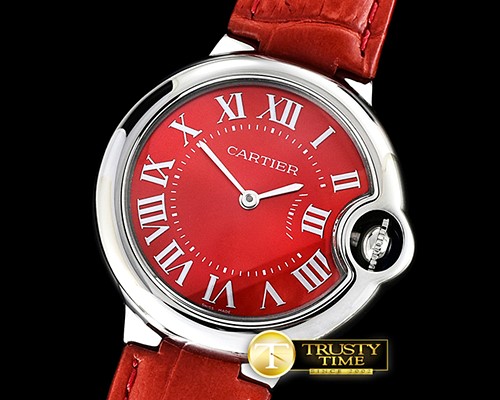 까르띠에 Balon Bleu Midsize 33mm SS/LE Red JF Swiss Quartz Mod -CAR0409B
