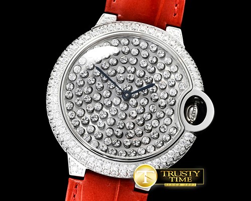 까르띠에 Balon Bleu De Serti Vibrant 36mm SS/LE Diam Swiss Qtz -CAR0413