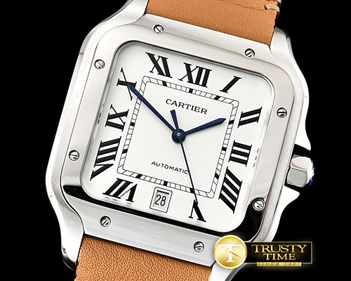 까르띠에 Santos De Cartier 2018 Mens XL SS/LE Wht KOR MY9015 -CAR0424