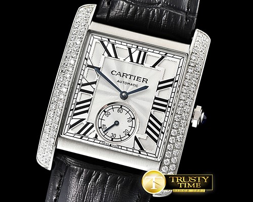 까르띠에 Cartier Tank MC 1904 Diam SS/LE White KSF Asia 23J Mod -CAR0426B