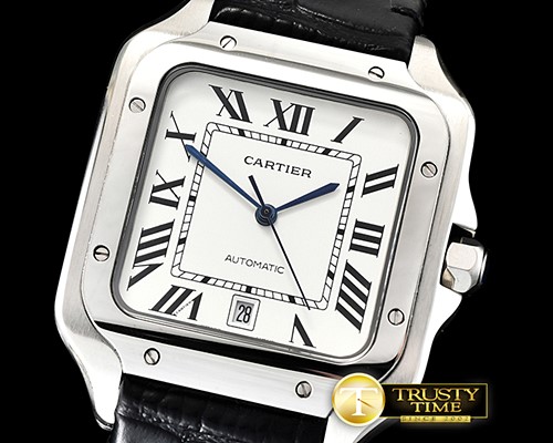 까르띠에 Santos De Cartier 2018 Mens SS/LE (Blk) Wht Miyota -CAR0427A