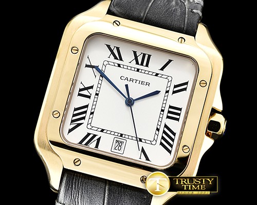 까르띠에 Santos De Cartier 2018 Mens YG/LE Wht Swiss Qtz -CAR0429A