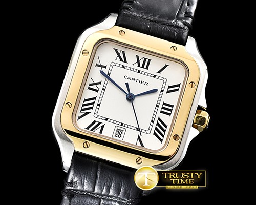 까르띠에 Santos De Cartier 2018 Ladies YG/SS/LE Wht Swiss Qtz -CAR0430D