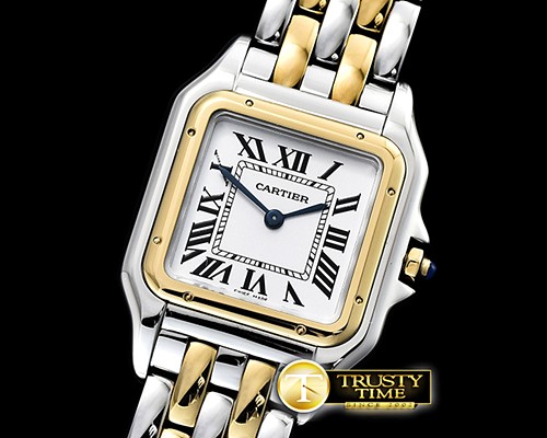 까르띠에 Panthere Secrete De Ladies SS/YG White KOR Swiss Qtz -CAR0434B