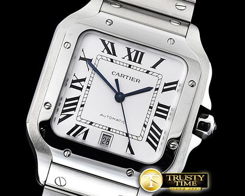 까르띠에 Santos De Cartier 2018 Mens XL SS/SS Wht GF Ult MY9015 -CAR0449B