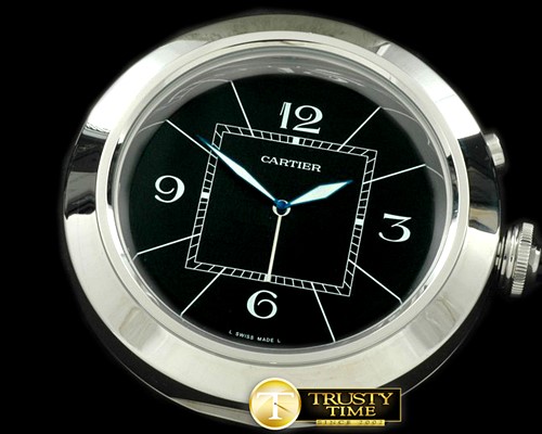 까르띠에 Seatimer Style SS Black Alarm Clock with Boxset -CARACC004B