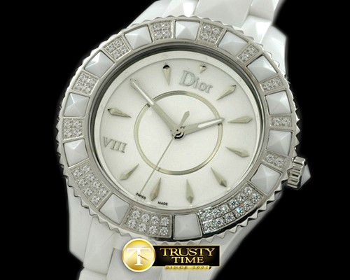 크리스찬디올 Dior VIII Cer/Cer/Diam White Jap Quartz -CD012