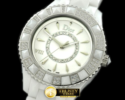 크리스찬디올 Dior VIII Cer/Cer/Diam White Jap Quartz -CD013