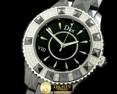 크리스찬디올 Dior VIII Cer/Cer/Diam Black Jap Quartz -CD014