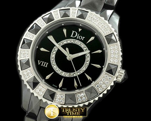 크리스찬디올 Dior VIII Cer/Cer/Diam Black Jap Quartz -CD015