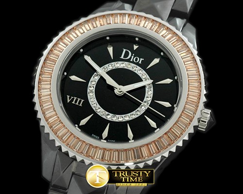 크리스찬디올 Dior VIII Full Size Cer/Cer/Amb Ruby Black Jap Quartz -CD018B
