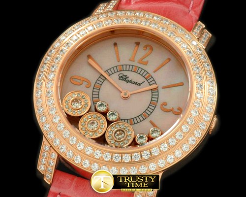쇼파드 Happy Sports Ladies RG/LE MOP Pink Swiss Qtz -CH101E