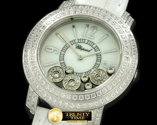 쇼파드 Happy Sports Ladies SS/LE White Swiss Qtz -CH102B