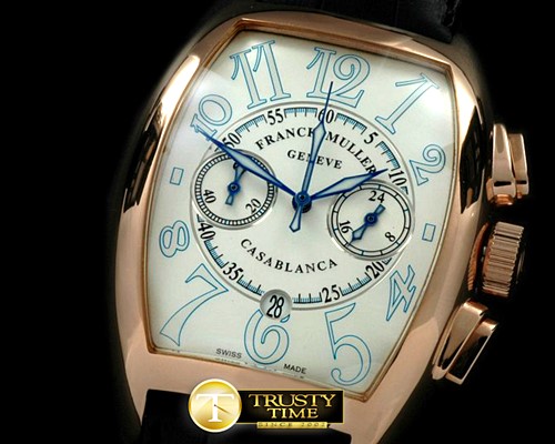 프랭크뮬러 Casablanca Chrono RG/LE White Jap OS20 Qtz Chrono -FM120A