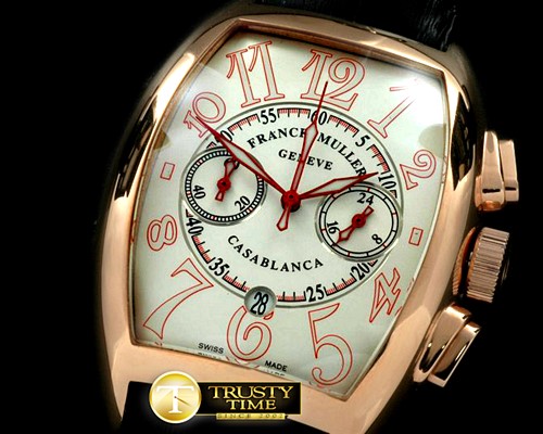 프랭크뮬러 Casablanca Chrono RG/LE White Jap OS20 Qtz Chrono -FM120C