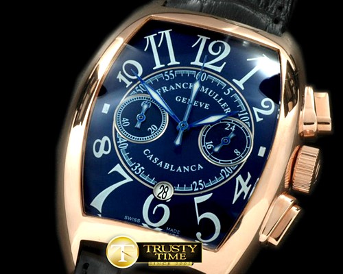 프랭크뮬러 Casablanca Chrono RG/LE Blue Jap OS20 Qtz Chrono -FM120D