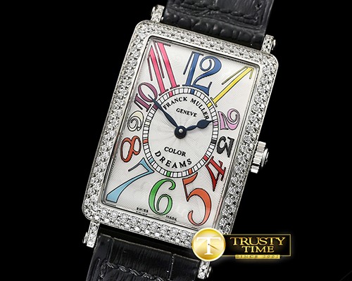 프랭크뮬러 Long Island Ld 952QZ DIAM/SS/LE (Blk) Wht GF Swiss Qtz -FM147A