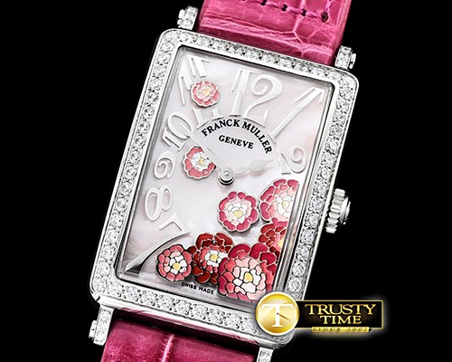 프랭크뮬러 Long Island Peony DIAM/SS/LE (Red) Pink MOP Swiss Qtz -FM157A