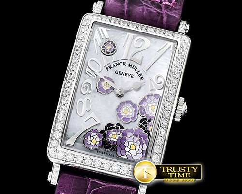 프랭크뮬러 Long Island Peony DIAM/SS/LE (Purp) Purp MOP Swiss Qtz -FM157B