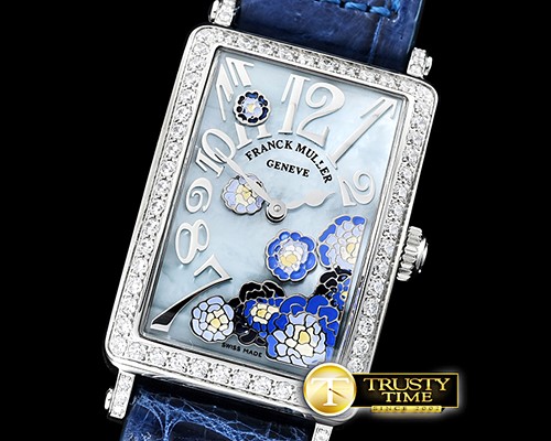 프랭크뮬러 Long Island Peony DIAM/SS/LE (Blue) Blue MOP Swiss Qtz -FM157C