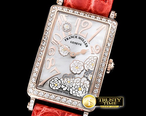 프랭크뮬러 Long Island Peony DIAM/SS/LE (Red) White MOP Swiss Qtz -FM157D