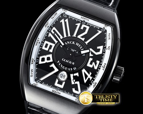 프랭크뮬러 Vanguard Mens V45 PVD/LE/RU Black Lume ABF Asia 2824 -FM160A