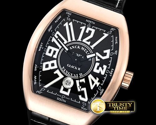 프랭크뮬러 Vanguard Mens V45 RG/LE/RU Black Lume ABF Asia 2824 -FM161A