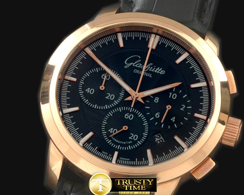 글라슈테 Senator Chrono RG/LE Black OS20 Quartz -GLA0030E