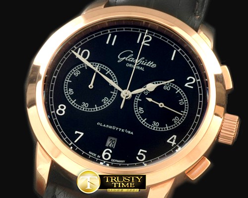 글라슈테 Senator Chrono RG/LE Black OS20 Quartz -GLA0030F