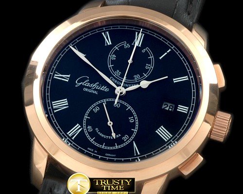 글라슈테 Senator Chrono RG/LE Black OS20 Quartz -GLA0030G