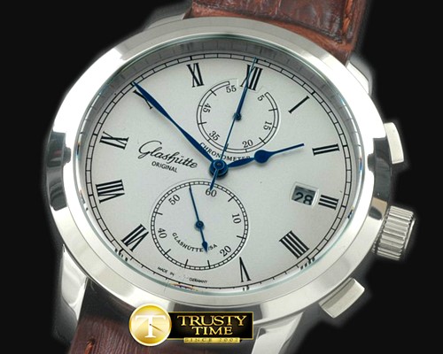 글라슈테 Senator Chrono SS/LE White OS20 Quartz -GLA0031C