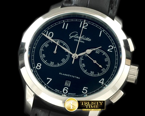 글라슈테 Senator Chrono SS/LE Black OS20 Quartz -GLA0031F