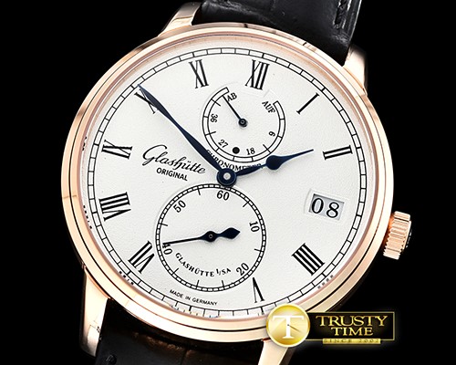 글라슈테 Senator Chronometer Power Reserve RG/LE White Asia HW -GLA0040A