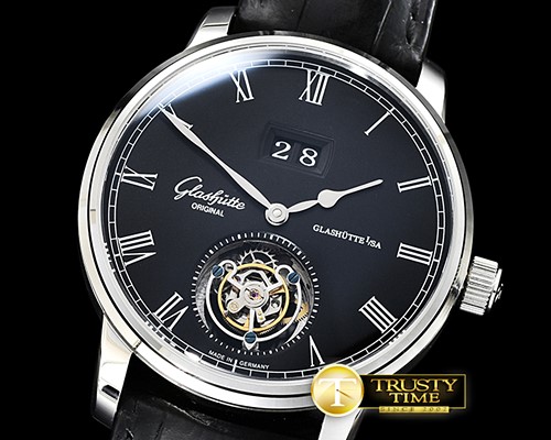 글라슈테 Senator Tourbillon SS/LE Black Roman Asia Tourbillon -GLA0041B