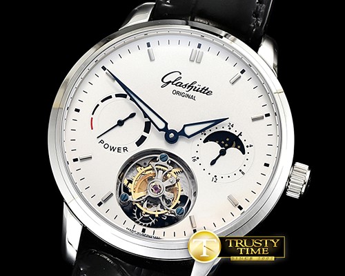 글라슈테 Senator Tourbillon PR SS/LE White Stk Asia Tourbillon -GLA0043B
