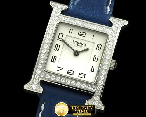 에르메스 H Hour SS/LE/Diam White Swiss Quartz -H014A