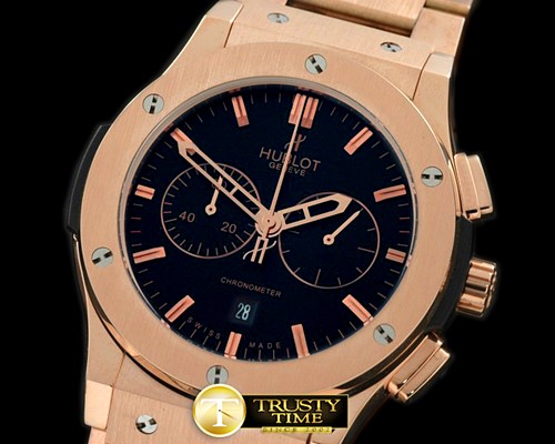위블로 Classic Fusion Chrono RG/RG Black Jap Quartz -HUB0216B